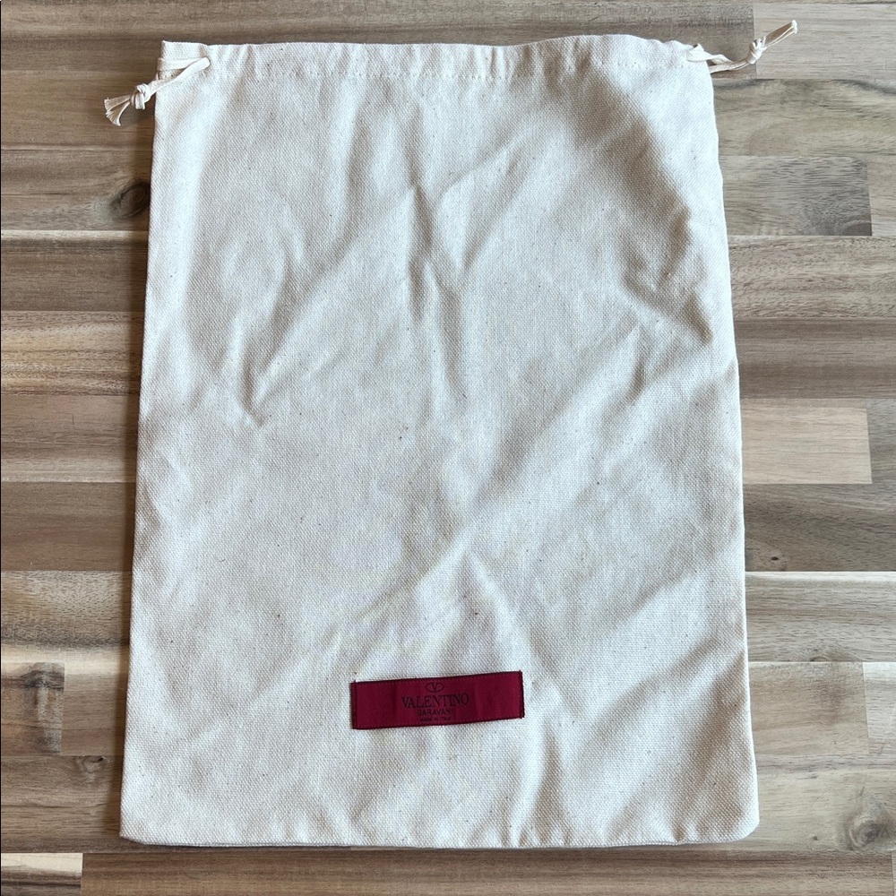 Valentino Cream Dust Bag with Red Logo